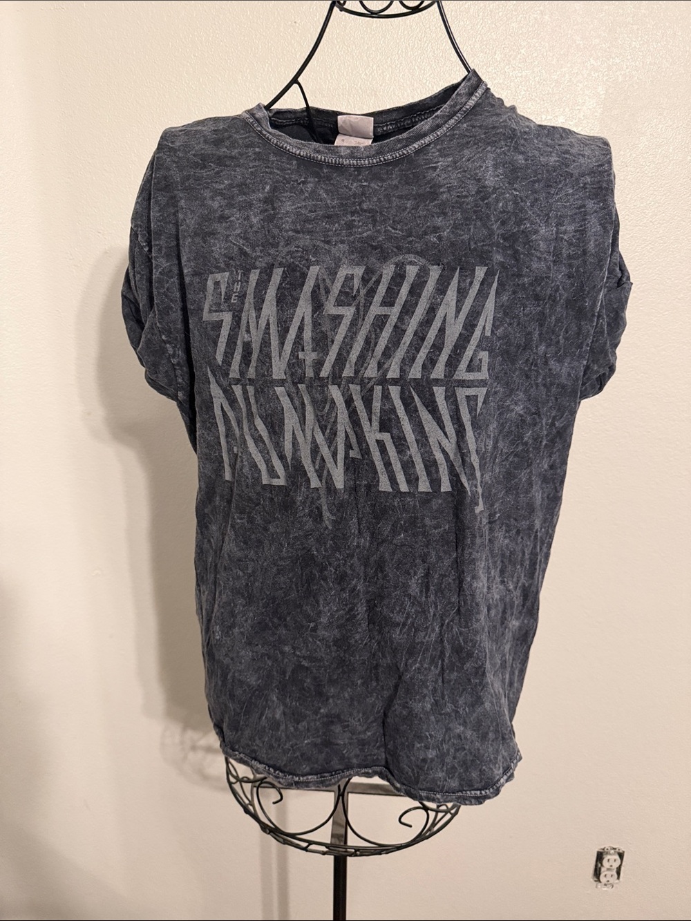 Men's Washed Black Graphic Tee - Smashing Pumpkins Style